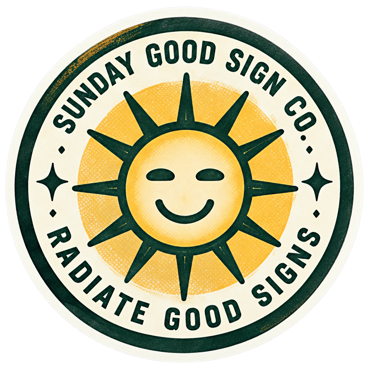 Sunday Good Sign Co. radiate good signs sticker